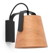 Wandlamp Stood met kersenhouten lampenkap