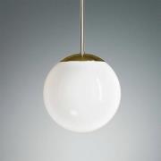 Pendellamp met opaalbol, 20 cm, messing