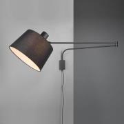 Wandlamp Baldo met kabel + stekker, zwart