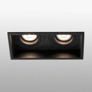 Inbouwlamp Hyde, 2-lamps draaibaar in zwart