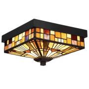 Buiten plafondlamp Inglenook met gekleurd glas