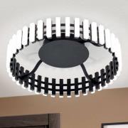 LED plafondlamp Mansion, zwart-wit Ø 43 cm