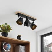 Lindby Colton plafondspot zwart/goud 3-lamps