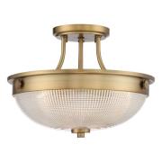 Plafondlamp Mantle met glazen diffusor, oudmessing