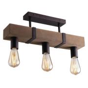 Plafondlamp Texas van antiek hout, 3-lamps