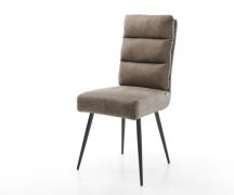 DELIFE Eetkamerstoel Pela-Flex microvelours taupe vintage 4-poot conis...