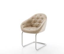 DELIFE Sledemodel Gaio-Flex microvelours beige vintage sledemodel rond...