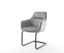DELIFE Sledemodel Pejo-Flex fluweel grijs sledemodel rond zwart pocket...