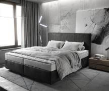 DELIFE Boxspring-bed Dream-Well 180x200 cm Antraciet Vintage Microveze...