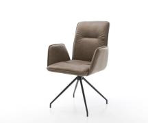 DELIFE Draaistoel Vinja-Flex taupe vintage kruisframe conisch zwart 18...