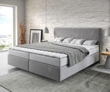 DELIFE Boxspring-bed Dream-Well 180x200 cm Grijs Microvezel stof