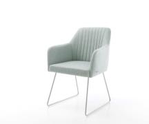 DELIFE Eetkamerstoel Greg-Flex stripes mint slipframe roestvrij staal ...