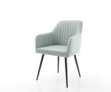 DELIFE Eetkamerstoel Greg-Flex stripes mint 4-poot conisch zwart pocke...