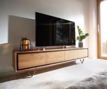 DELIFE Tv-meubel Stonegrace 200 cm acacia natuur 4 deuren steenfineer ...