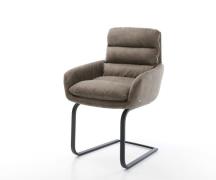 DELIFE Sledemodel Abelia-Flex met armleuning microvelours taupe vintag...