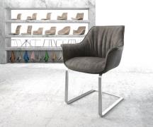 DELIFE Sledemodel Keila-Flex met armleuning microvelours antraciet vin...