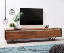 DELIFE Tv-meubel Stonegrace 200 cm acacia bruin Leisteen 4 laden V-poo...