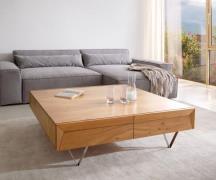 DELIFE Salontafel Kayu 115x115 cm acacia natuur 4 laden V-poot