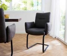 DELIFE Sledemodel Jova-Flex met armleuning microvelours antraciet vint...