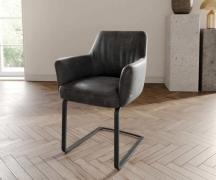 DELIFE Sledemodel Xana-Flex met armleuning microvelours antraciet vint...