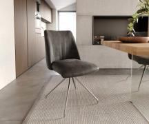 DELIFE Draaistoel Elso-Flex microvelours antraciet vintage kruisframe ...