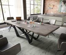 DELIFE Eettafel Edge 260x100 XL acacia platina  Spider staal  zwart  L...