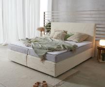 DELIFE Boxspringbed Dream-Well Pluche-Koord Beige 180x200 cm met Bonel...