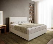 DELIFE Boxspringbed Dream-Well 180x200 cm Bouclé Crème-Wit met Pocketv...