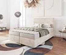 DELIFE Boxspringbed Dream-Well 140x200 cm Cord Beige met Matras en Top...