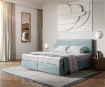 DELIFE Boxspringbed Dream-Well 180x200 cm Cord Pastelblauw met Pocketv...