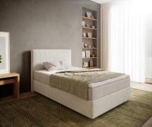 DELIFE Boxspringbed Dream-Well 120x200 cm Bouclé Crème-Wit met Pocketv...