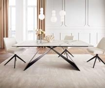 DELIFE Eetkamertafel Edge 200x100 keramiek Calacatta Luxe wit-goud-gri...