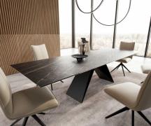 DELIFE Eetkamertafel Edge 200-300x100 keramiek Laminam®Noir Desir brui...