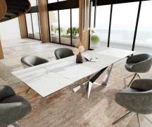 DELIFE Eetkamertafel Edge 200-300x100 keramiek Laminam®Statuarietto We...