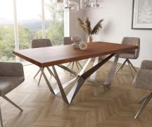 DELIFE Eettafel Edge 200x100cm XL acacia bruin middenpoot vlak staal z...