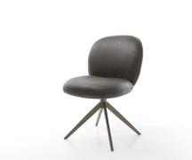 DELIFE Draaistoel Nube-Flex microvelours antraciet vintage kruisframe ...