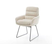 DELIFE Eetkamerstoel Abelia-Flex met armleuning koord beige slipframe ...