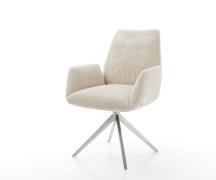 DELIFE Eetkamerstoel Zoa-Flex koord beige kruisframe breed roestvrij s...