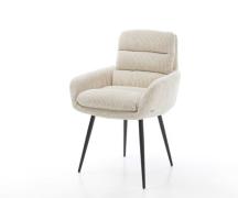 DELIFE Eetkamerstoel Abelia-Flex met armleuning koord beige 4-poot con...