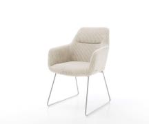 DELIFE Eetkamerstoel Pejo-Flex koord beige slipframe roestvrij staal p...