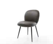 DELIFE Eetkamerstoel Nube-Flex microvelours antraciet vintage 4-poot c...