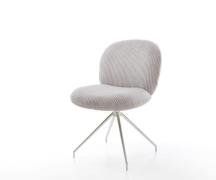 DELIFE Draaistoel Nube-Flex koord zilver grijs kruisframe conisch roes...