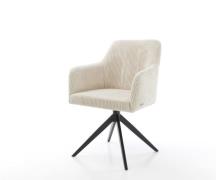 DELIFE Eetkamerstoel Greg-Flex koord beige kruisframe breed zwart pock...