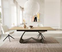 DELIFE Eettafel Edge 180-220x100 keramiek Laminam® Sabbia Eikenkleur W...
