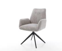 DELIFE Eetkamerstoel Zoa-Flex koord zilver grijs kruisframe breed zwar...