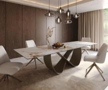 DELIFE Eettafel Edge 300x100cm keramiek Minas Melange wit-beige Infini...