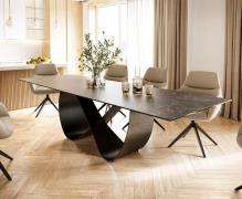 DELIFE Eettafel Edge 300x100 Keramiek Laminam® Nero Greco Antraciet In...