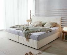 DELIFE Boxspring bed Dream-Well Plush Cord Beige 200x200 cm met pocket...