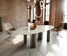 DELIFE Eetkamertafel Edge ovaal 220x120 keramiek Iris FMG Onice Oro Pi...