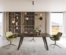 DELIFE Eetkamertafel Edge 200x100 Laminam® Emperador Extra Lucidato do...